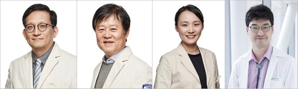 왼쪽부터 이동건, 김동욱, 조성연, 박성수 교수.