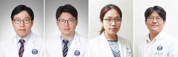 (왼쪽부터)김찬ㆍ전홍재ㆍ천재경 교수, 외과 김우람 교수