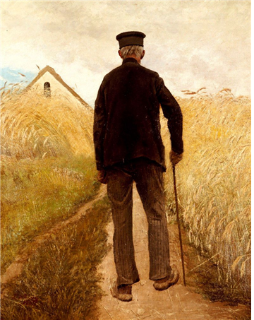 『밀밭사이로 걷는 노인』 로리츠링 (1905년)