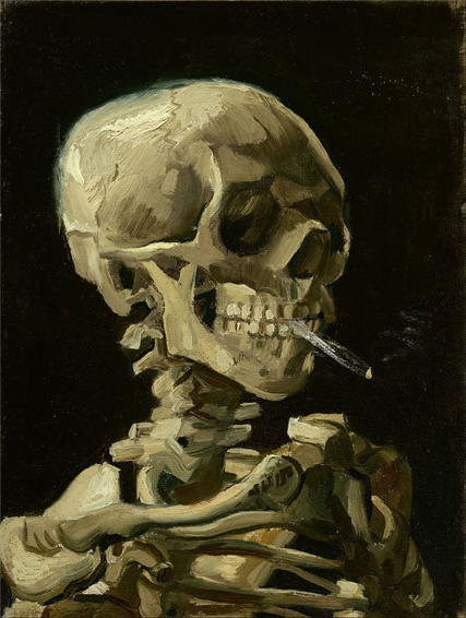 『담배 피는 해골』 고흐 (1885년)