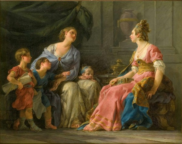 『그라쿠스 형제의 어머니 코르넬리아』 노엘 할레 (1779년)