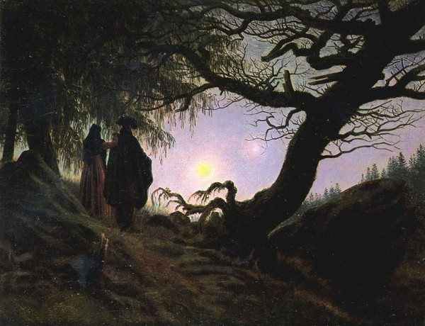 『달을 바라보는 두 남녀』 카스파 다비드 프리드리히 (1830-1835년)