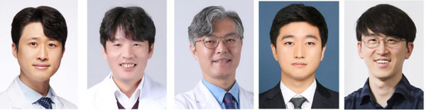 왼쪽부터 세브란스병원 임가람ㆍ방승민ㆍ강창무 교수, 김성룡 학생, 카이스트 박종은 교수